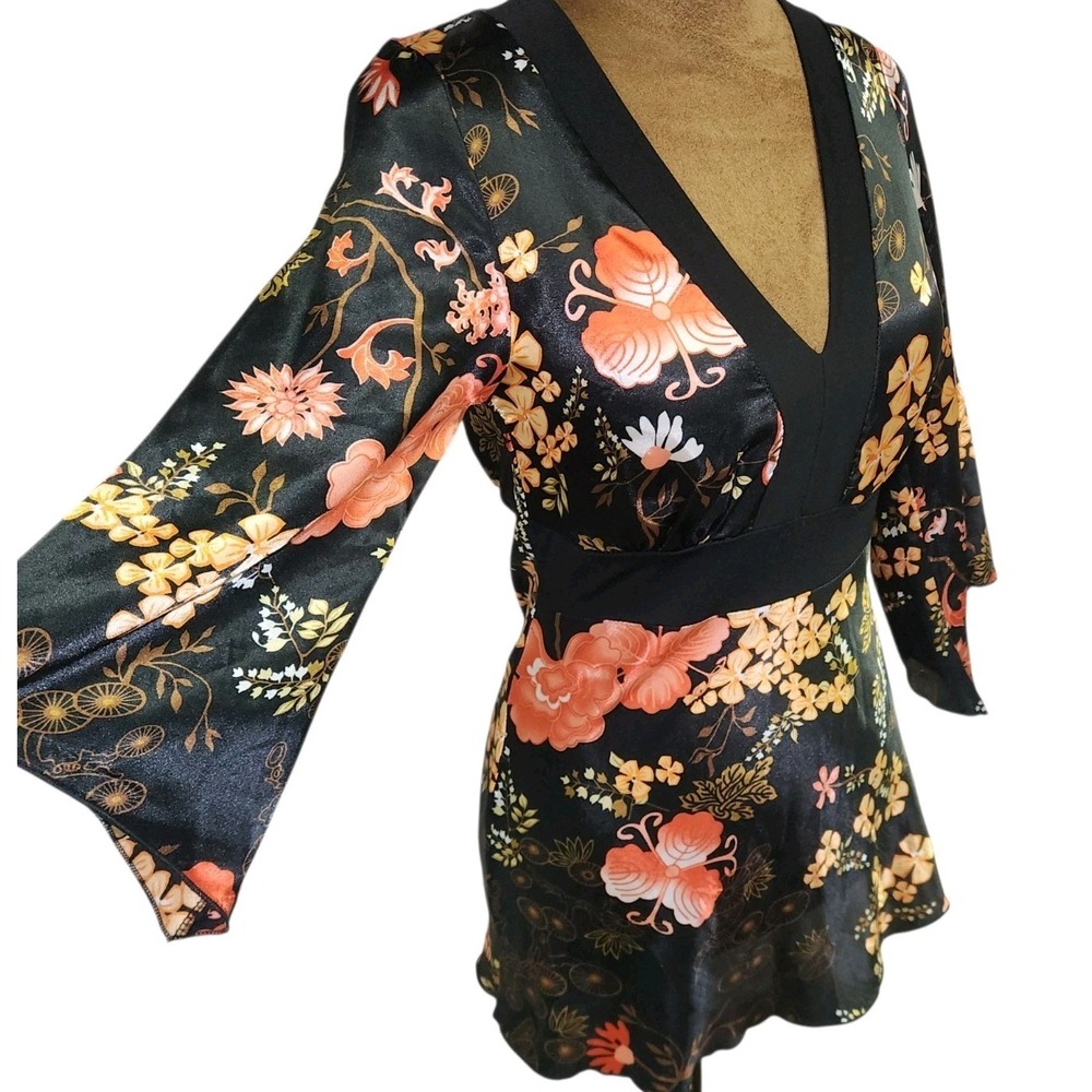 Y2K Julie's Closet Satin Blouse Size M Fitted Fairy Whimsy Women's Vintage Top